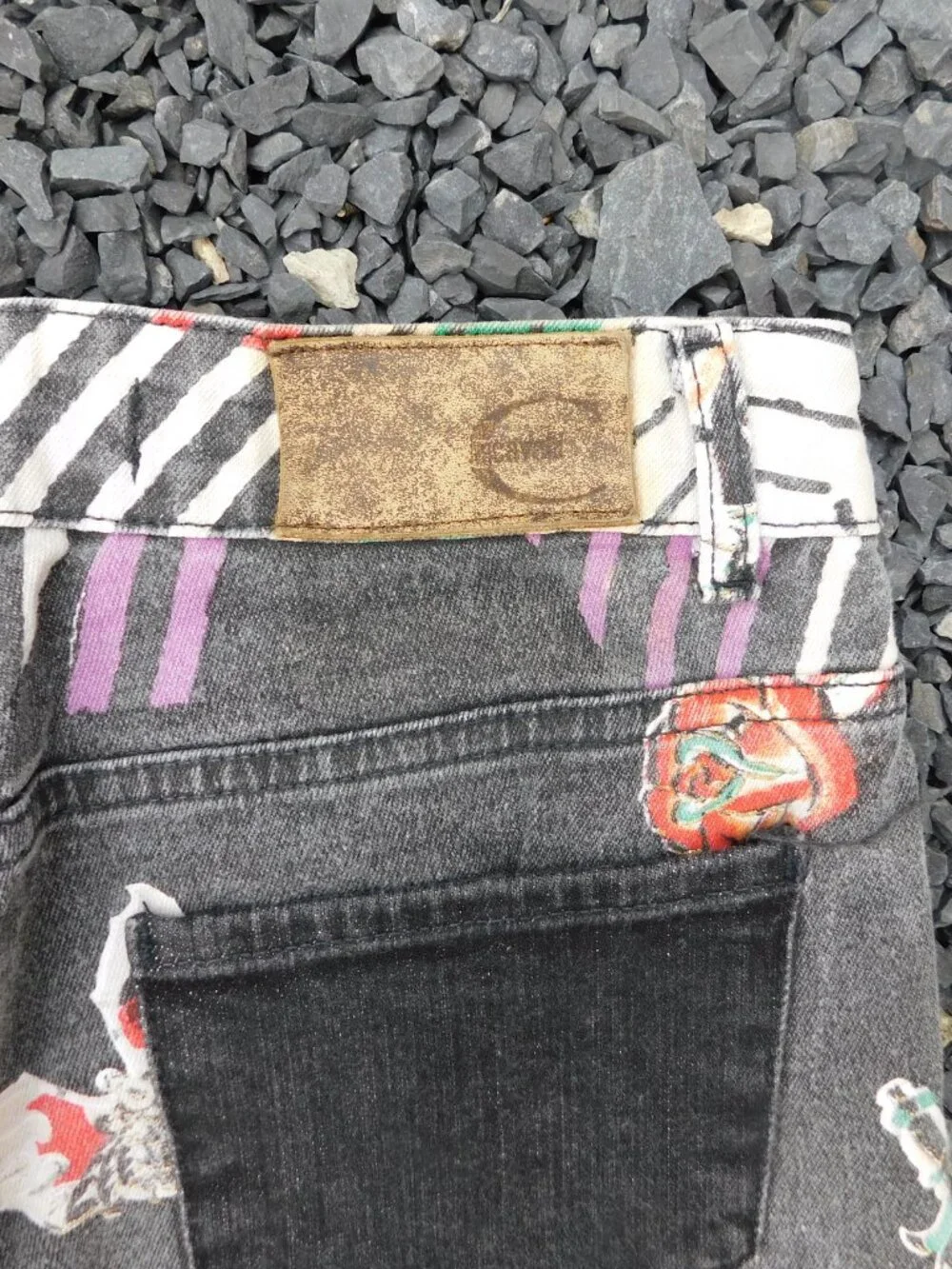 Just Cavalli Y2K Live Free or Die Tattoo Jeans 28/42 Italy
